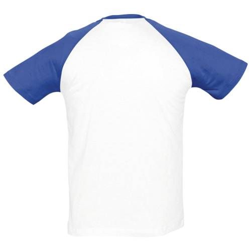 Футболка мужская двухцветная Funky 150, белая с ярко-синим фото 3