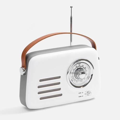 Bluetooth-колонка с радио Retronica, белая фото 2