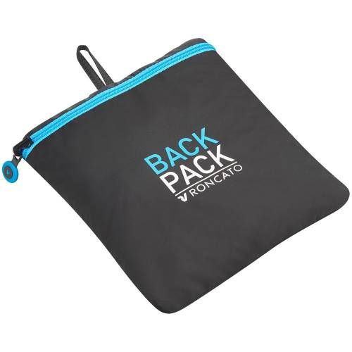 Складной рюкзак Compact Neon, черный с голубым фото 7
