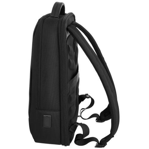 Рюкзак для ноутбука Santiago Slim с кожаной отделкой, черный фото 4
