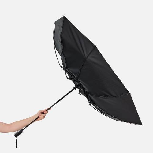 Зонт складной Fiber, черный фото 8
