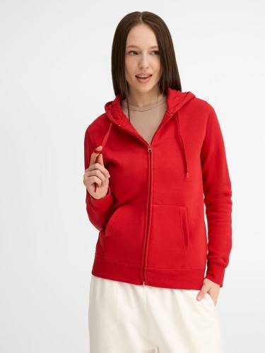 Толстовка женская на молнии с капюшоном Seven Women, красная фото 5