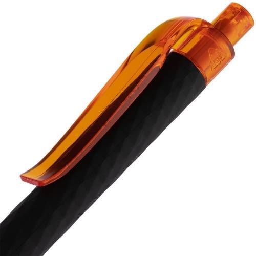 Ручка шариковая Prodir QS01 PRT-P Soft Touch, черная с оранжевым фото 6