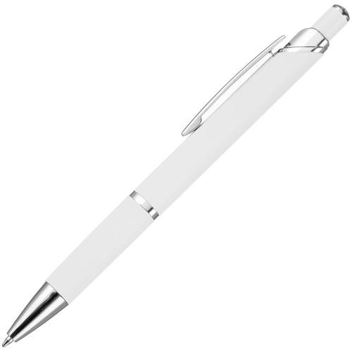 Ручка шариковая Chromos Soft Touch, белая фото 4