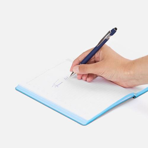 Ручка шариковая Pointer Soft Touch со стилусом, темно-синяя фото 6