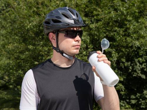 Бутылка для велосипеда Bikescape, белая с синим фото 11