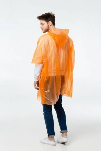 Дождевик-пончо RainProof, оранжевый фото 7