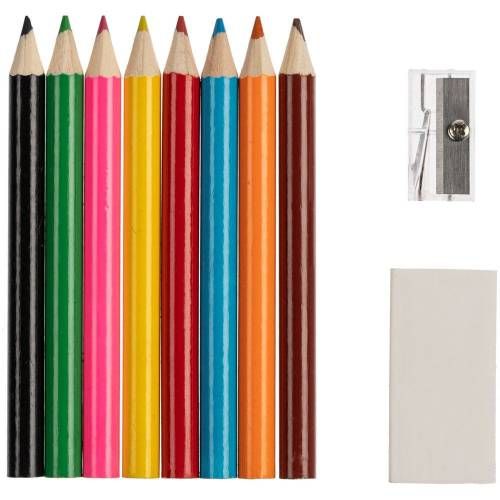 Набор Hobby с цветными карандашами, ластиком и точилкой, белый фото 4