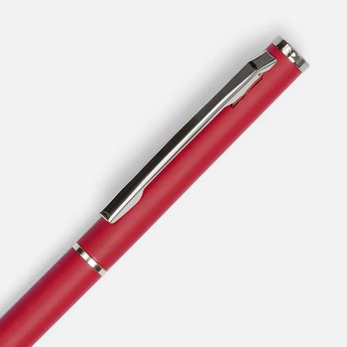Ручка шариковая Hotel Chrome, ver.2, матовая темно-красная фото 4