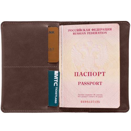 Обложка для паспорта Apache, ver.2, темно-коричневая фото 5