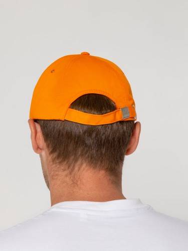Бейсболка Canopy, оранжевая с белым кантом фото 10