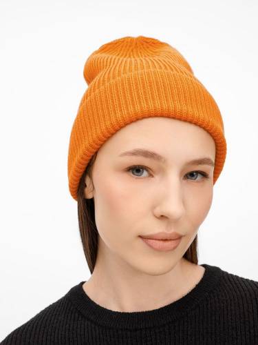 Шапка Nobilis Mono, оранжевая (абрикос) фото 7 Шапка Nobilis Mono, оранжевая (абрикос) фото 7