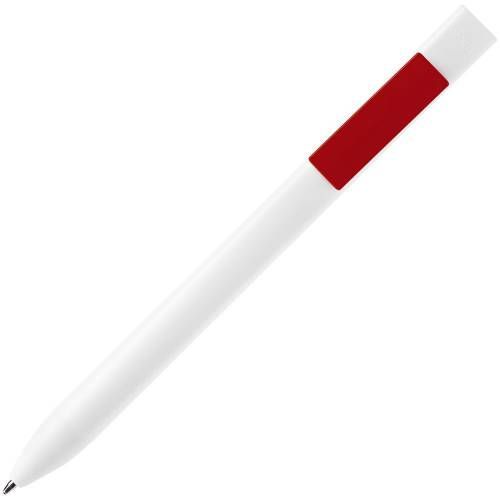 Ручка шариковая Swiper SQ, белая с красным фото 3