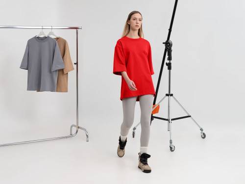 Футболка оверсайз унисекс Kosmos 2.0, красная (алая) фото 10