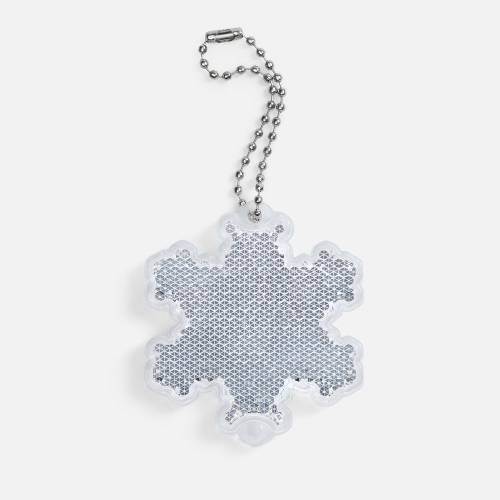 Пешеходный светоотражатель с цепочкой «Снежинка», белый фото 2 Пешеходный светоотражатель с цепочкой «Снежинка», белый фото 2