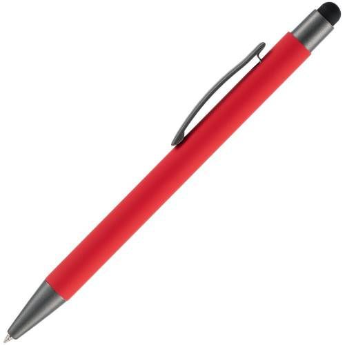 Ручка шариковая Atento Soft Touch со стилусом, красная фото 3