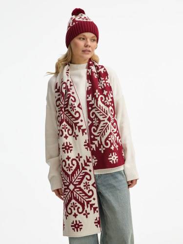 Шапка Wintertude, красная с белым фото 11