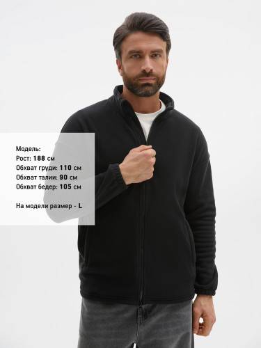 Куртка флисовая унисекс Nebo, черная фото 7