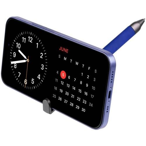 Ручка шариковая Standic с подставкой для телефона, синяя фото 8