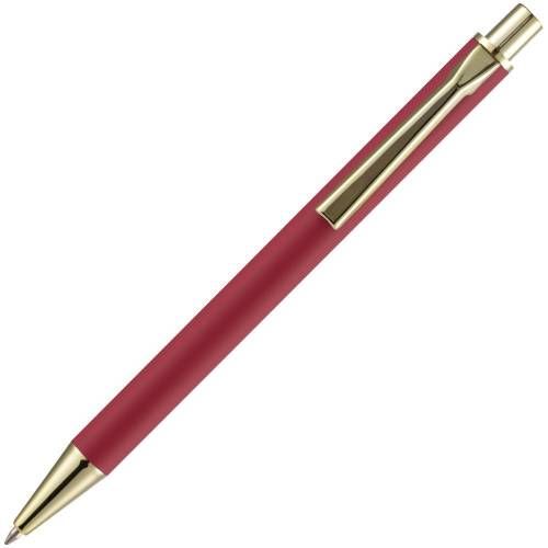 Ручка шариковая Lobby Soft Touch Gold, красная фото 5
