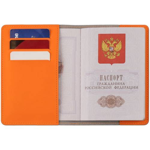 Обложка для паспорта Shall Simple, оранжевый фото 4