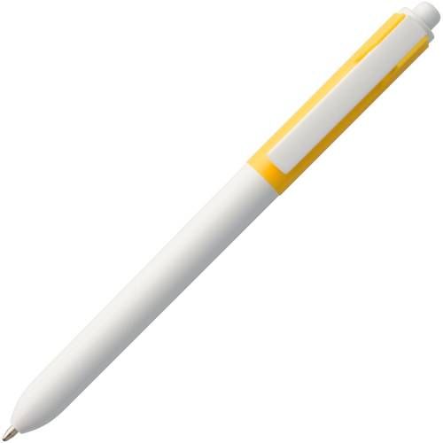 Ручка шариковая Hint Special, белая с желтым фото 4