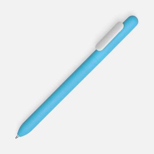 Ручка шариковая Swiper Soft Touch, голубая с белым фото 2