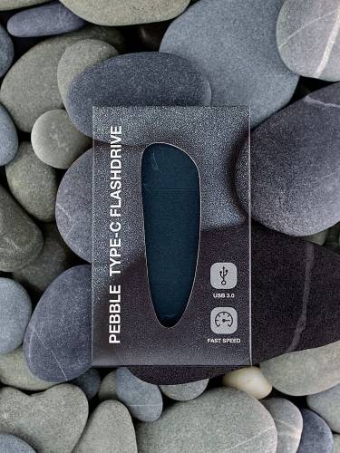 Флешка Pebble Type-C, USB 3.0, серо-синяя, 32 Гб фото 9
