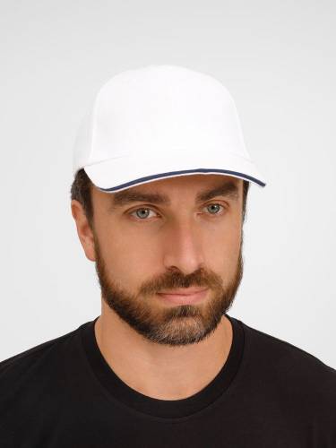 Бейсболка Buffalo, белая с темно-синим фото 7