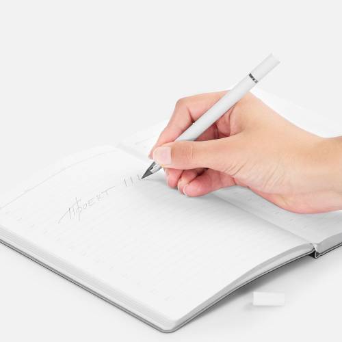 Ручка шариковая и вечный карандаш Diptych, белая фото 5