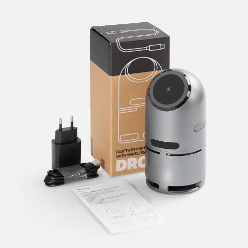 Bluetooth-колонка с беспроводной зарядкой Droid, серая фото 7