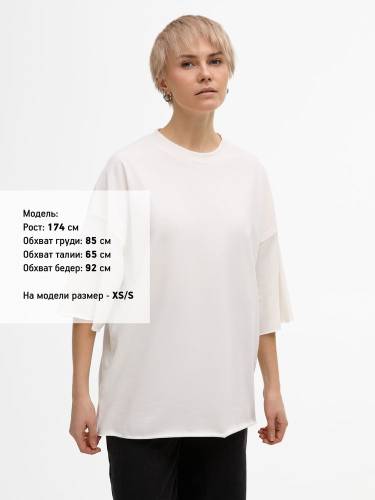 Футболка унисекс оверсайз T1, молочно-белая фото 5