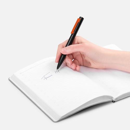 Ручка шариковая Inkolor, черная с оранжевым фото 5