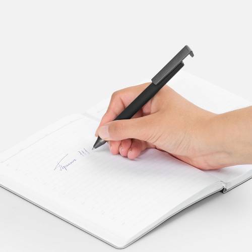 Ручка шариковая Standic с подставкой для телефона, черная фото 5