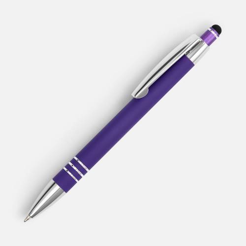 Ручка шариковая Sansen Soft Touch со стилусом, фиолетовая фото 2