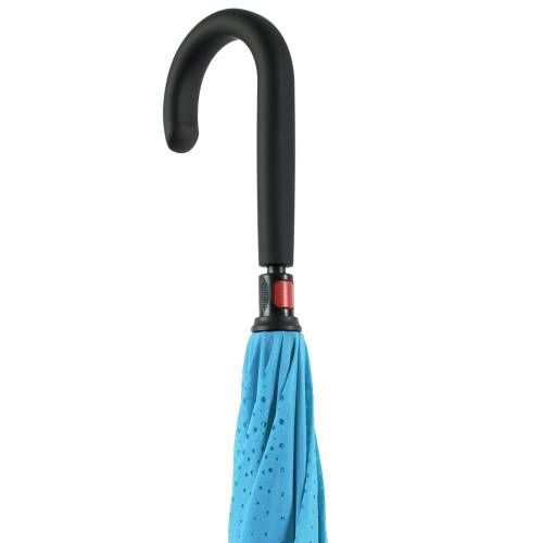 Зонт наоборот Style, трость, сине-голубой фото 8