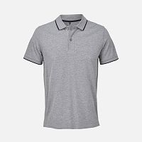 Рубашка поло унисекс Palermo, серый меланж с темно-синим