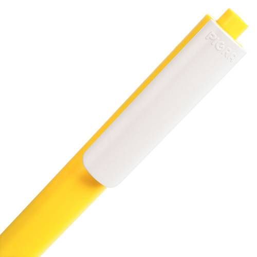 Ручка шариковая Pigra P03 Mat, желтая с белым фото 5