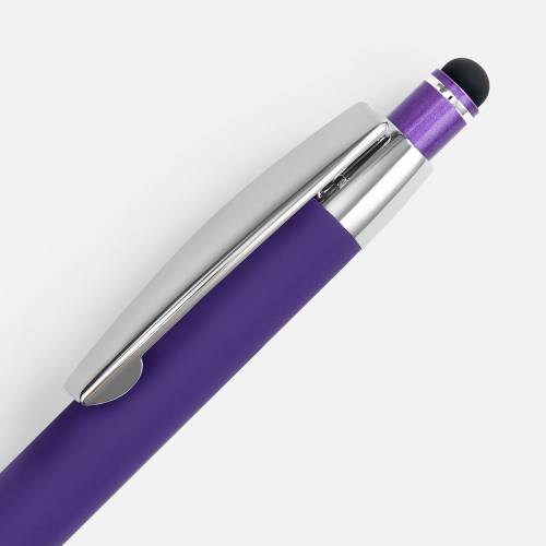 Ручка шариковая Sansen Soft Touch со стилусом, фиолетовая фото 5