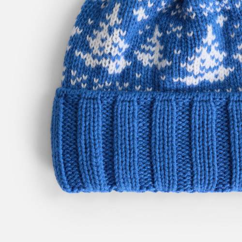 Шапка Holidale, синяя с молочным фото 3