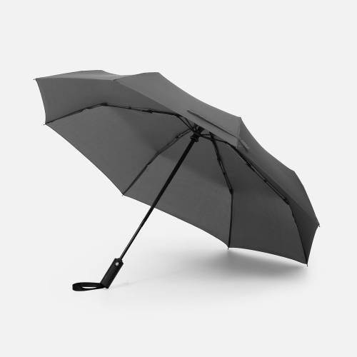 Зонт складной Smooth Move с плавным закрытием, серый фото 2