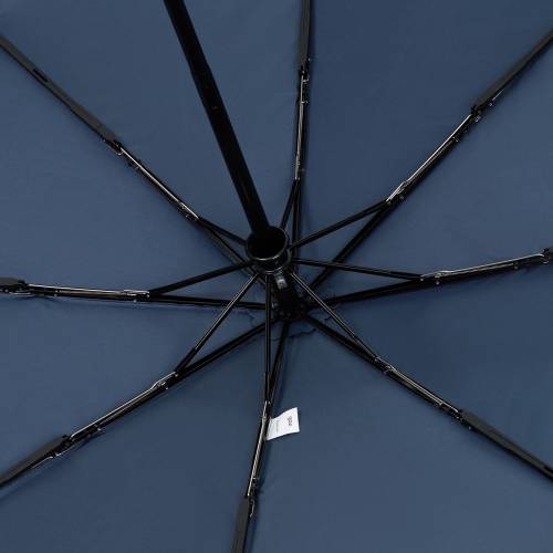 Зонт складной Classic, темно-синий с темной ручкой фото 3 Зонт складной Classic, темно-синий с темной ручкой фото 3