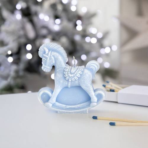 Свеча фигурная «Лошадка-качалка», голубая фото 5 Свеча фигурная «Лошадка-качалка», голубая фото 5
