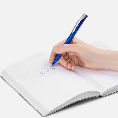 Ручка шариковая Pin Silver, синий металлик фото 5