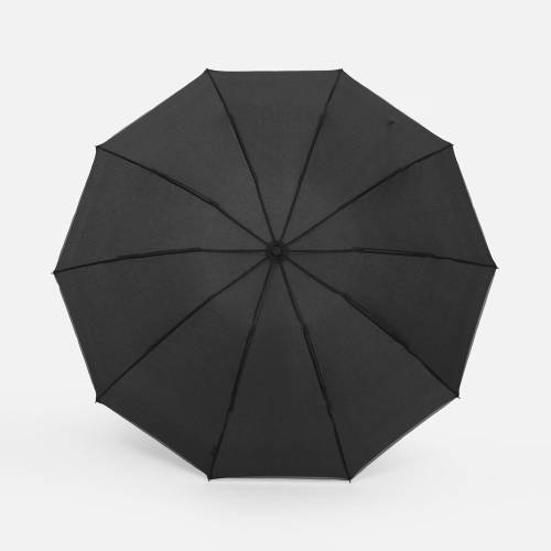 Зонт обратного сложения Norsken с фонариком, черный фото 3