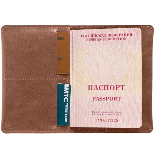 Обложка для паспорта Apache, ver.2, коричневая (какао) фото 5