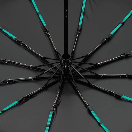 Зонт складной с УФ-защитой Ribstar, черный фото 4