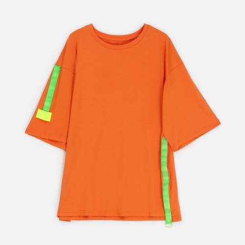 Футболка унисекс оверсайз Street Vibes, оранжевая фото 14