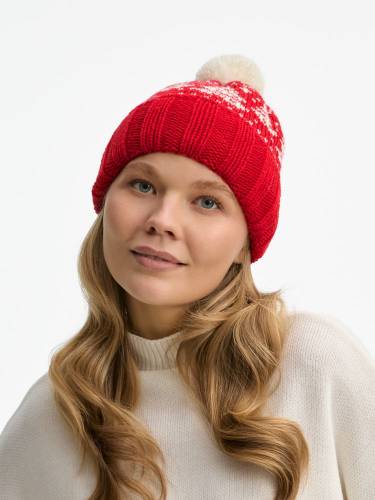 Шапка Holidale, красная с молочным фото 6
