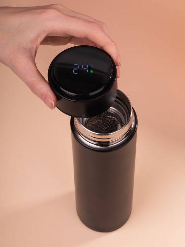 Смарт-бутылка с заменяемой батарейкой Long Therm, черная фото 14
